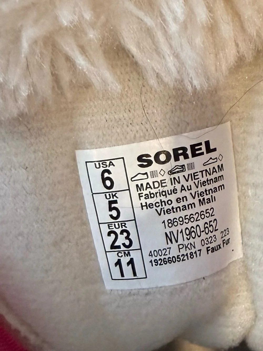 Sorel Pink and White Kids Faux-Fur Winter Boot (Size 6 US)